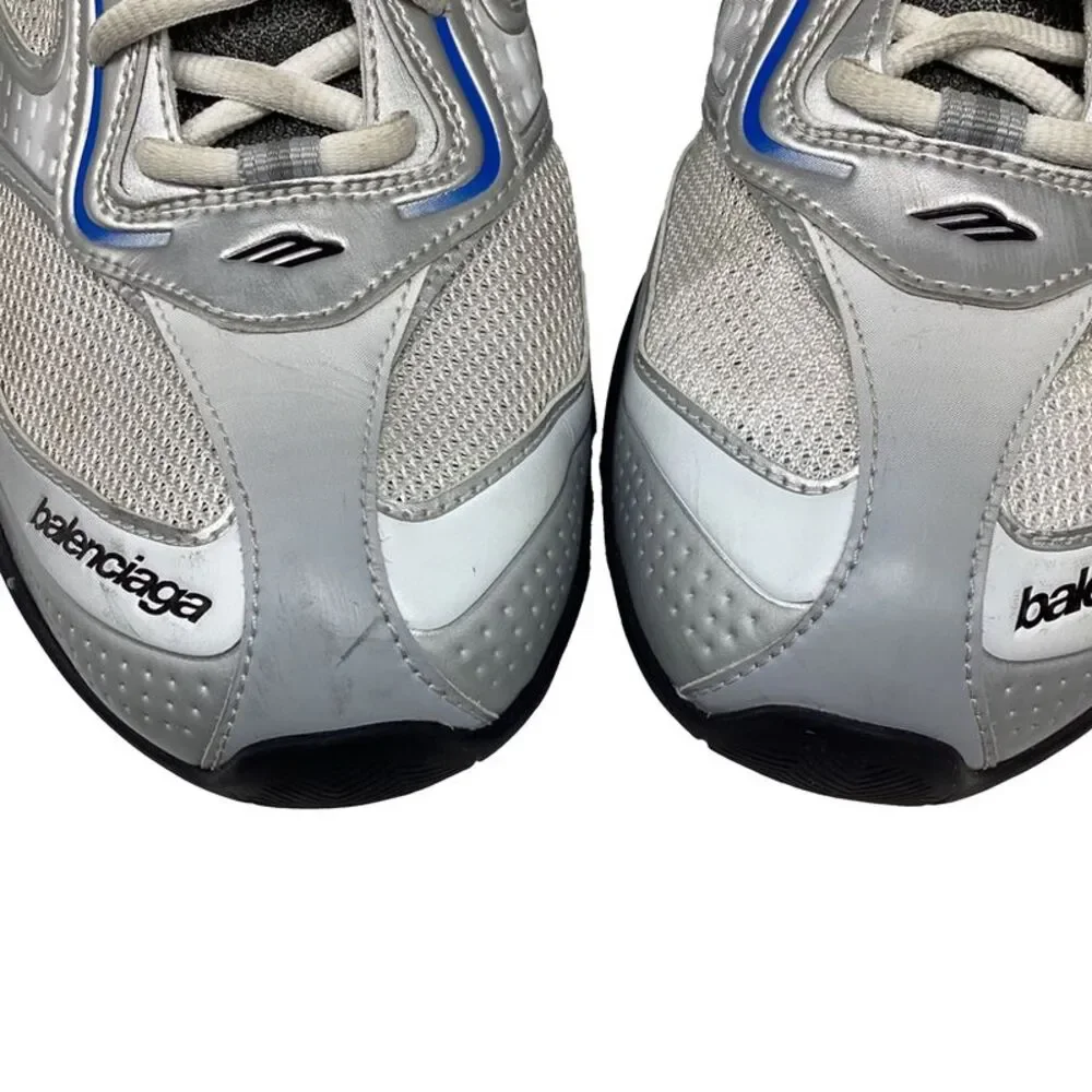 Balenciaga Radar Gradient Lines Sneakers in Silver Polyester